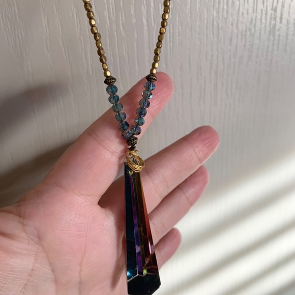 Unique triple strand necklace - semi precious stones - Picture 5 of 10